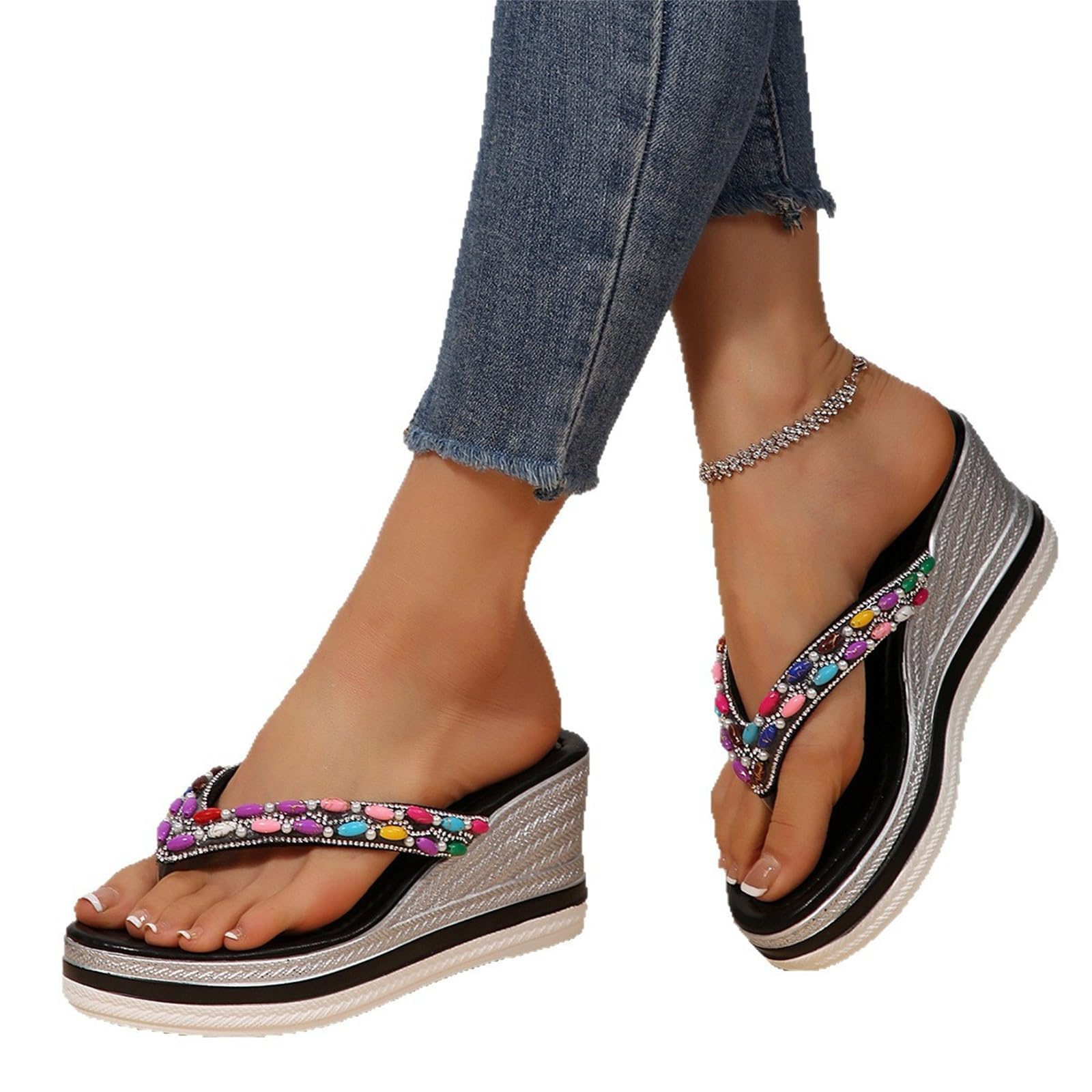 Generico Sandales OrthopéDiques Femme Confortables LéGèRes AntidéRapantes Semelle Souple Respirantes Chaussures Femme éTé Mode Mules Support Pieds Larges Ville Usage Quotidien