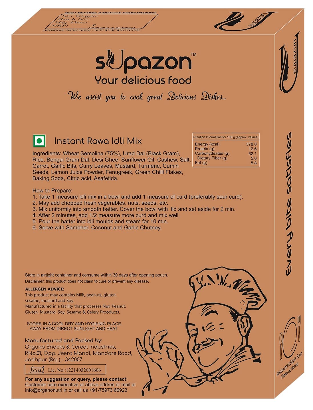sUpazon Instant Idli Mix, 400g (Rawa Idli) - Image 2 thumbnail