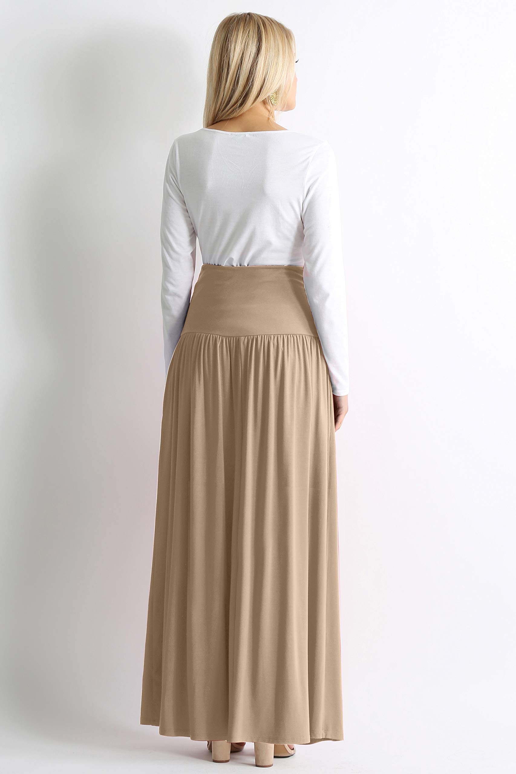 Maxi gonne da donna, lunghezza alla caviglia, casual, a vita alta, per taglie standard e taglie forti.