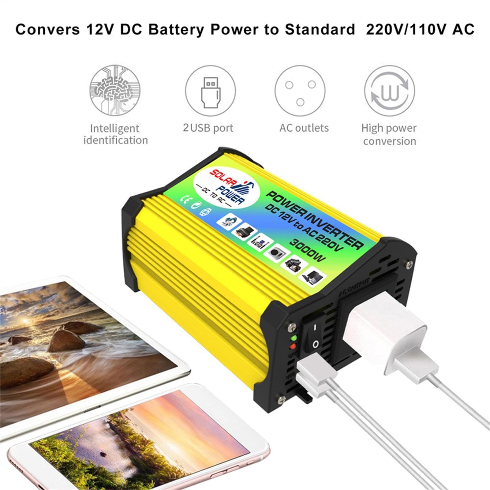 Kit pannello solare - Invertitore di alimentazione per auto da 10 | 5 V~15 V | Pannelli , per inverter combinati per camper, caricabatterie da 30 A, inverter da 3000 W, carica e scarica