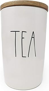 Rae Dunn by Magenta LL Large Letter Canister (TEA- MEDIUM- WOOD LID)