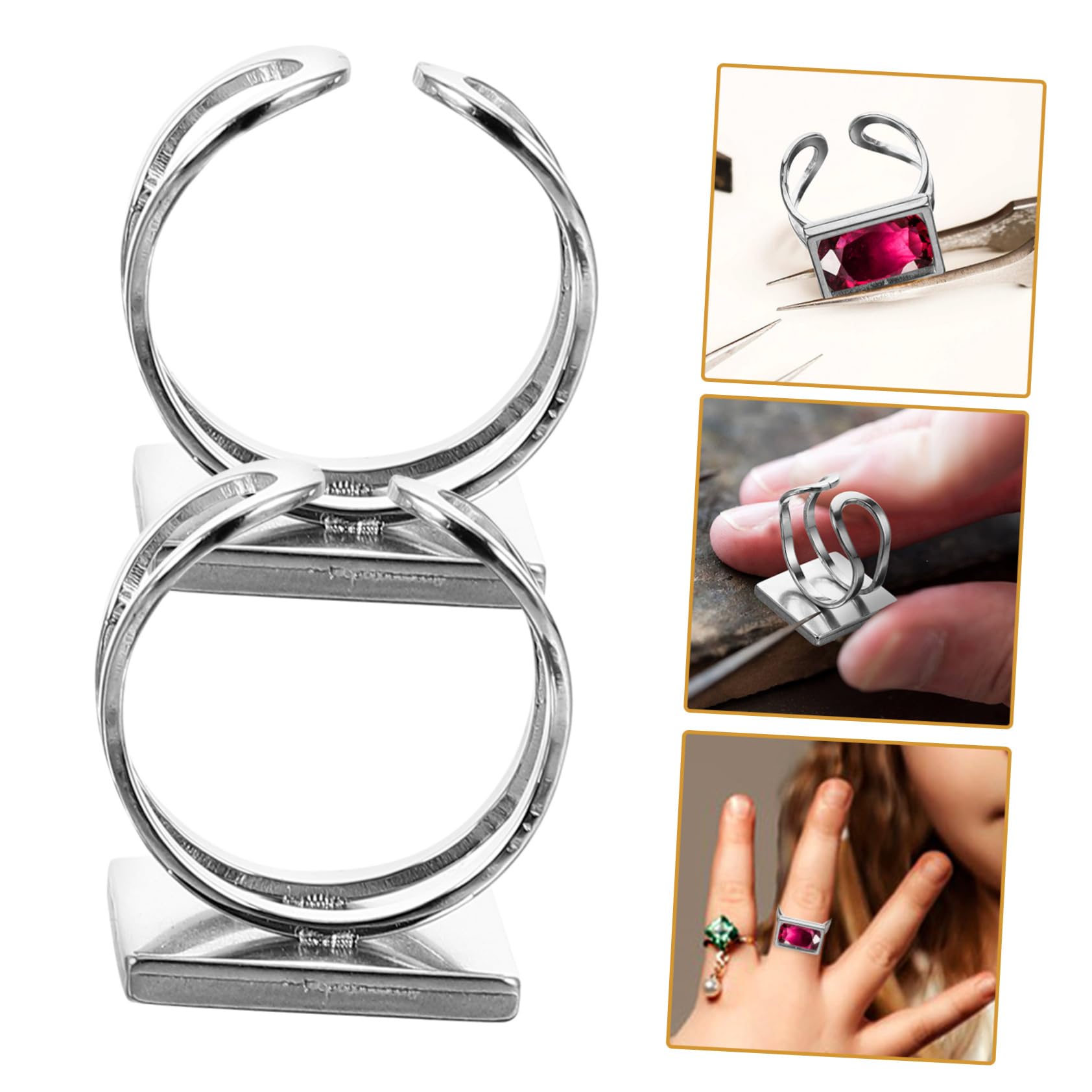 STOBOK 30 Pièces Anneau De Support Inférieur De Gemme De Temps Fournitures De Fabrication D'Anneaux Base De Bague Base De Bague Pour Bijoux Ébauches De Lunette De Lunettes De