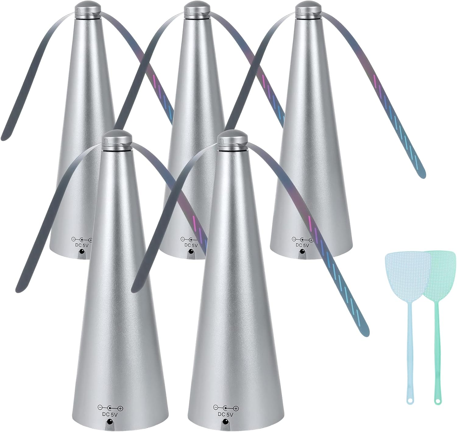 VAIPI 5 Pack Fly Fans for Tables with 2 Plastic Fly