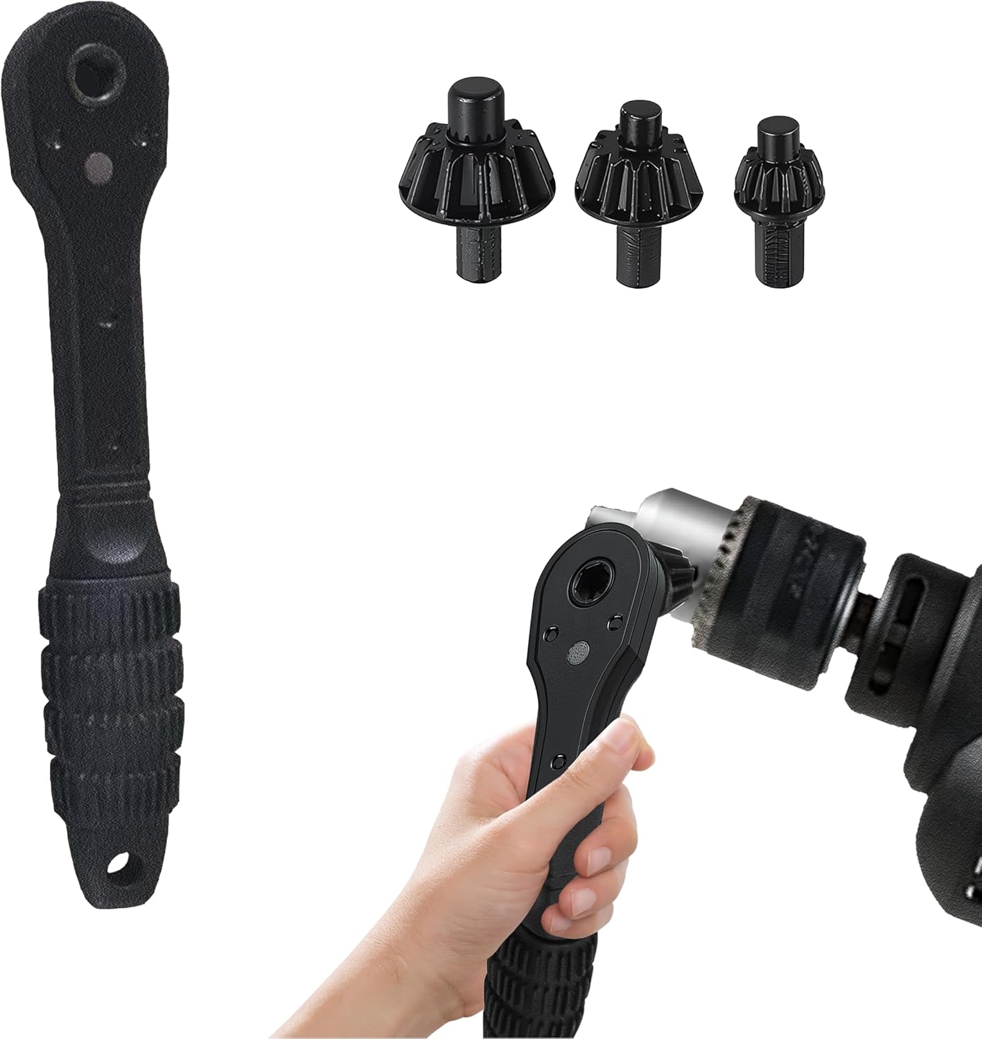 2-in-1 Ratchet Drill Chuck Key Wrench, Drill Chuck Ratchet Spanner, Double Head Replacement Tool, Compatible with Most Electric Drills and Power Tools