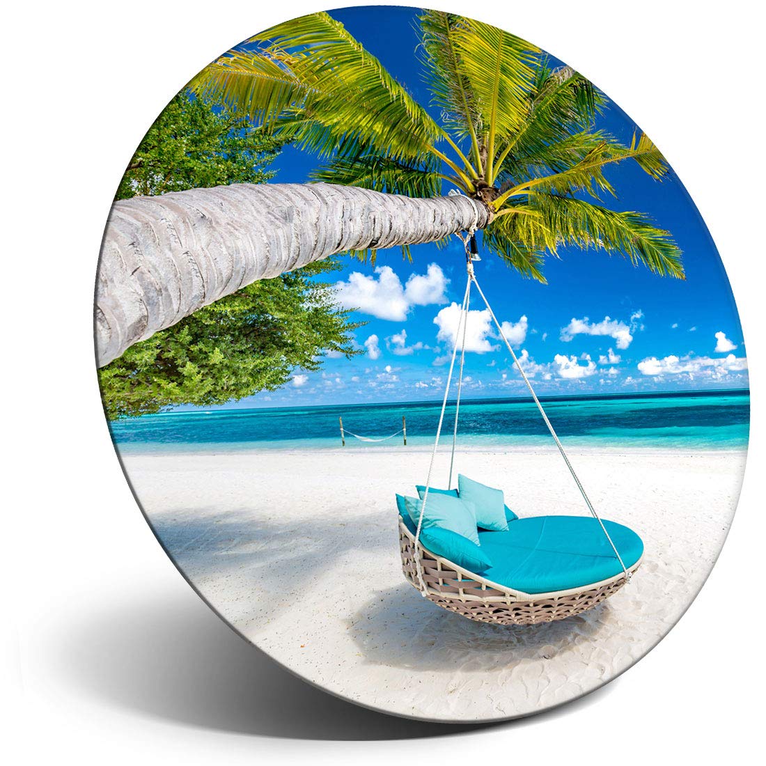 Destination Vinyl Ltd Magnet for Refrigerator, Fridge - Tropical Beach Holiday Palm for Office, Cabinet and Whiteboard, Magnetic Stickers, 2519