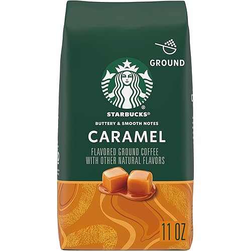 Starbucks Ground Coffee, Caramel Flavored Coffee, Naturally Flavored, 100% Arabica 1 bag (11 oz)