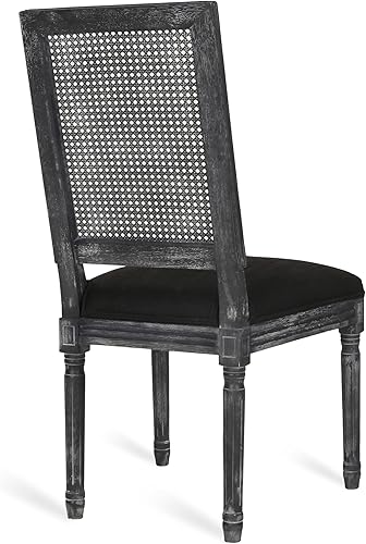 Miniatura 8 de Dining Chairs Set of 2, French Country Style Table & Chair Sets with Rubberwood Frame, Upholstered Seats and Cane Backrest for Dining Room, Kitchen,