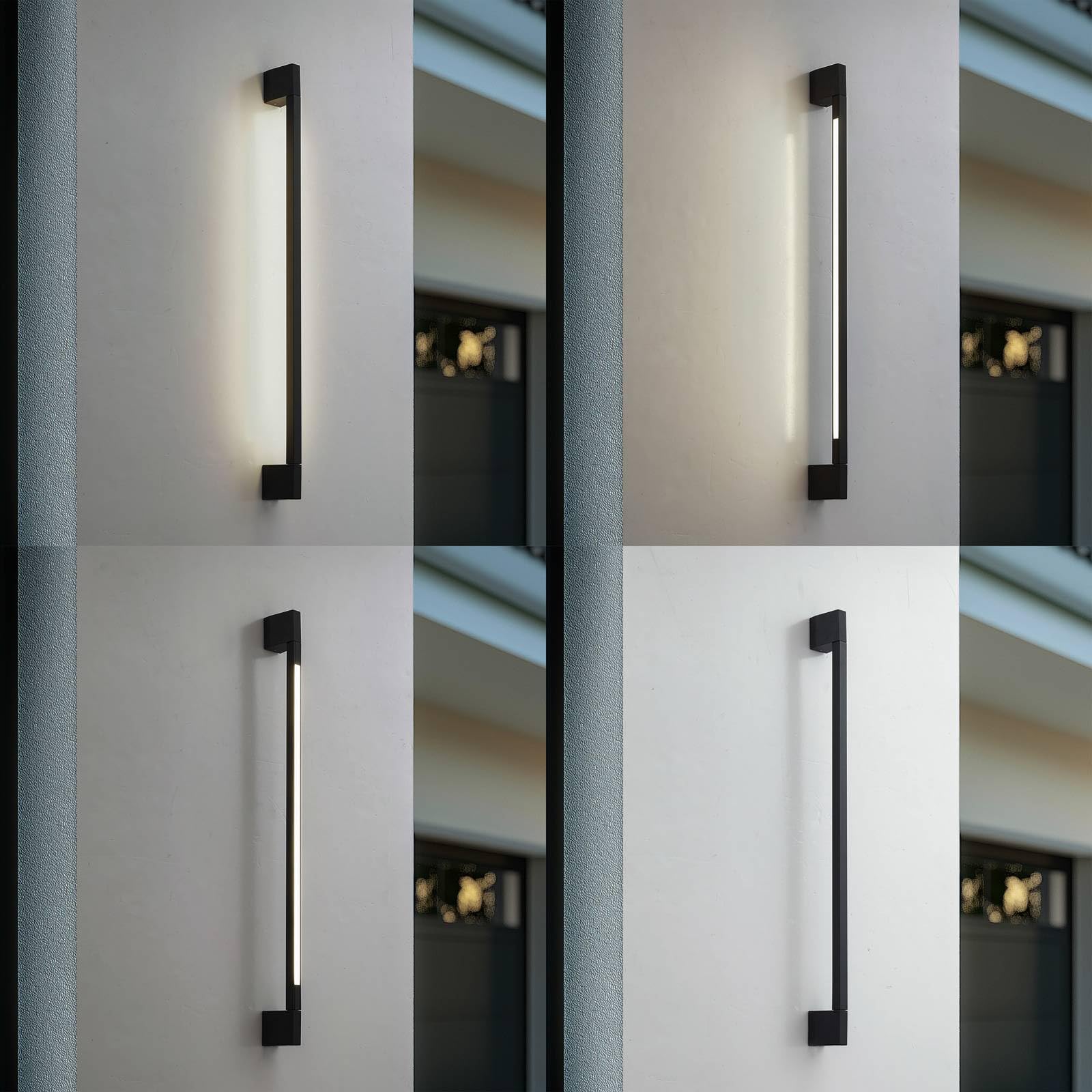 Lindby LED Wandleuchte außen Neano (spritzwassergeschützt (Modern) in Schwarz aus Aluminium (1 flammig,) - Außenwandleuchten Wandlampe Led Außenlampe Outdoor für Außenwand/Hauswand