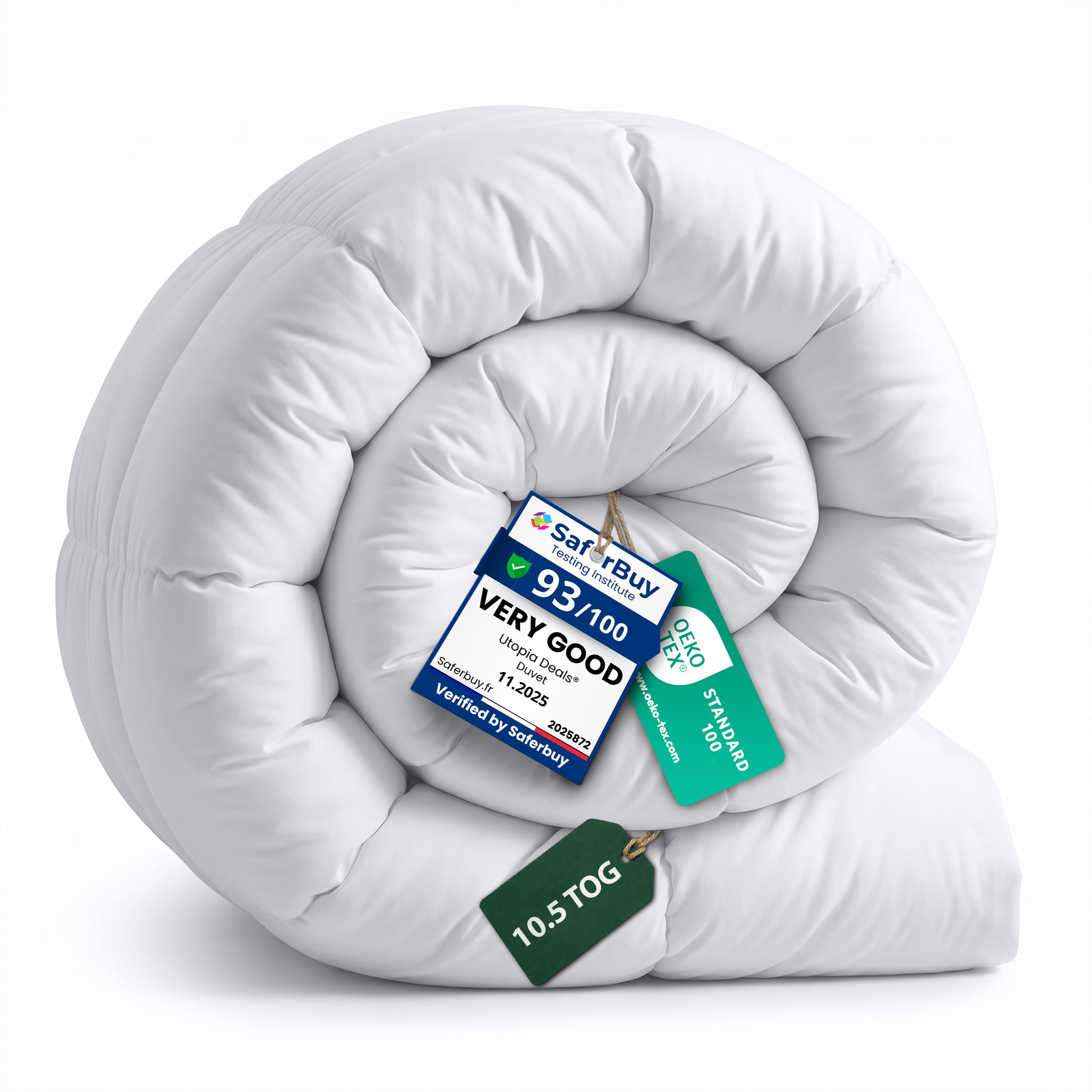 Utopia Bedding Soft King Duvet Insert (Pack of 3) - 10.5 Tog Duvet with Corner Tabs - Box Stitched Down Alternative (King Bundle of 3, White)