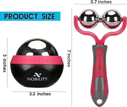Miniatura 3 de Nobility Rodillo de bola de masaje hielo frío y caliente para el tejido profundo y el dolor muscular para aliviar la rigidez y el estrés, cuerpo,