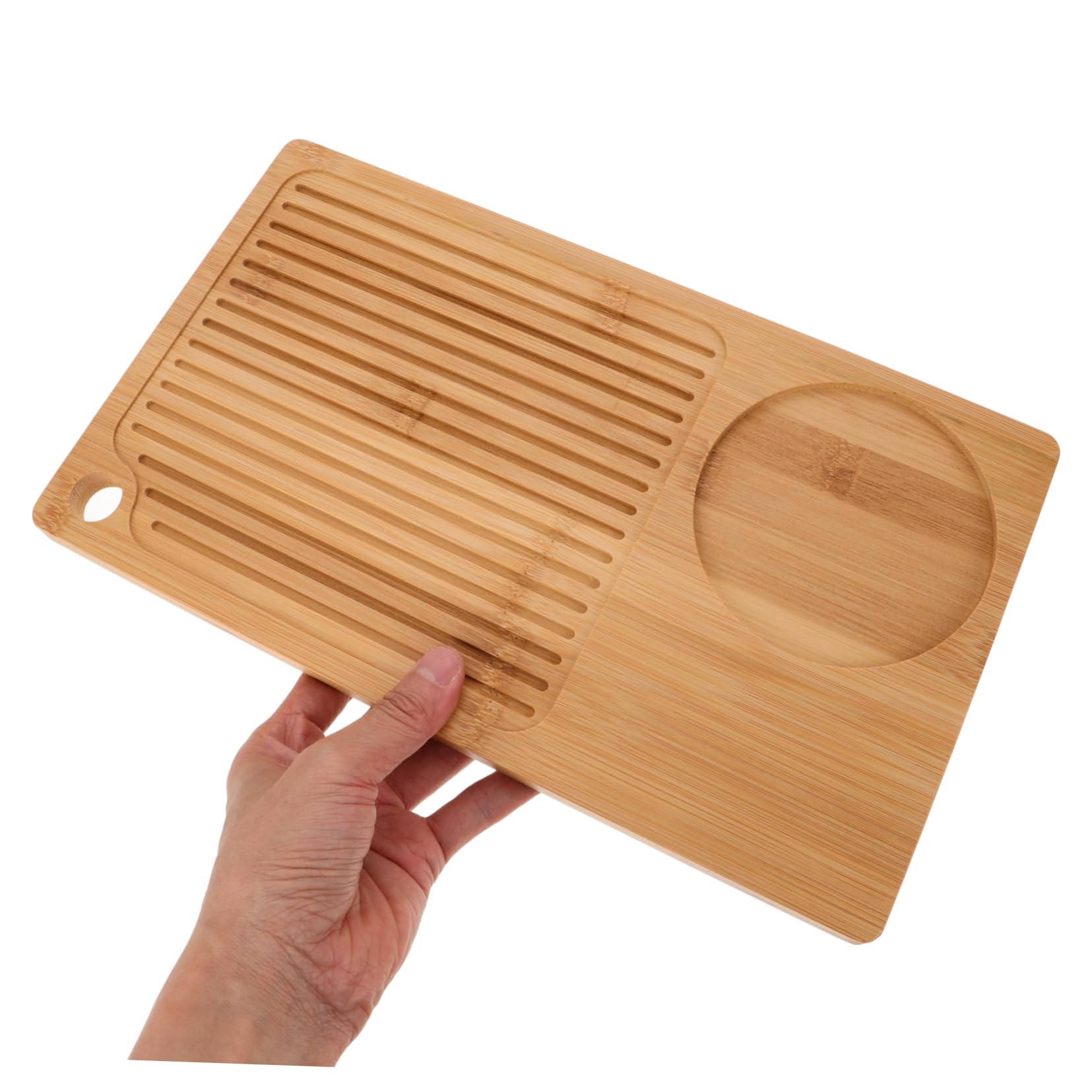 Bandeja Rectangular de Bambú Bandeja Decorativa para Servir Tazas de Té y Snacks Hogar