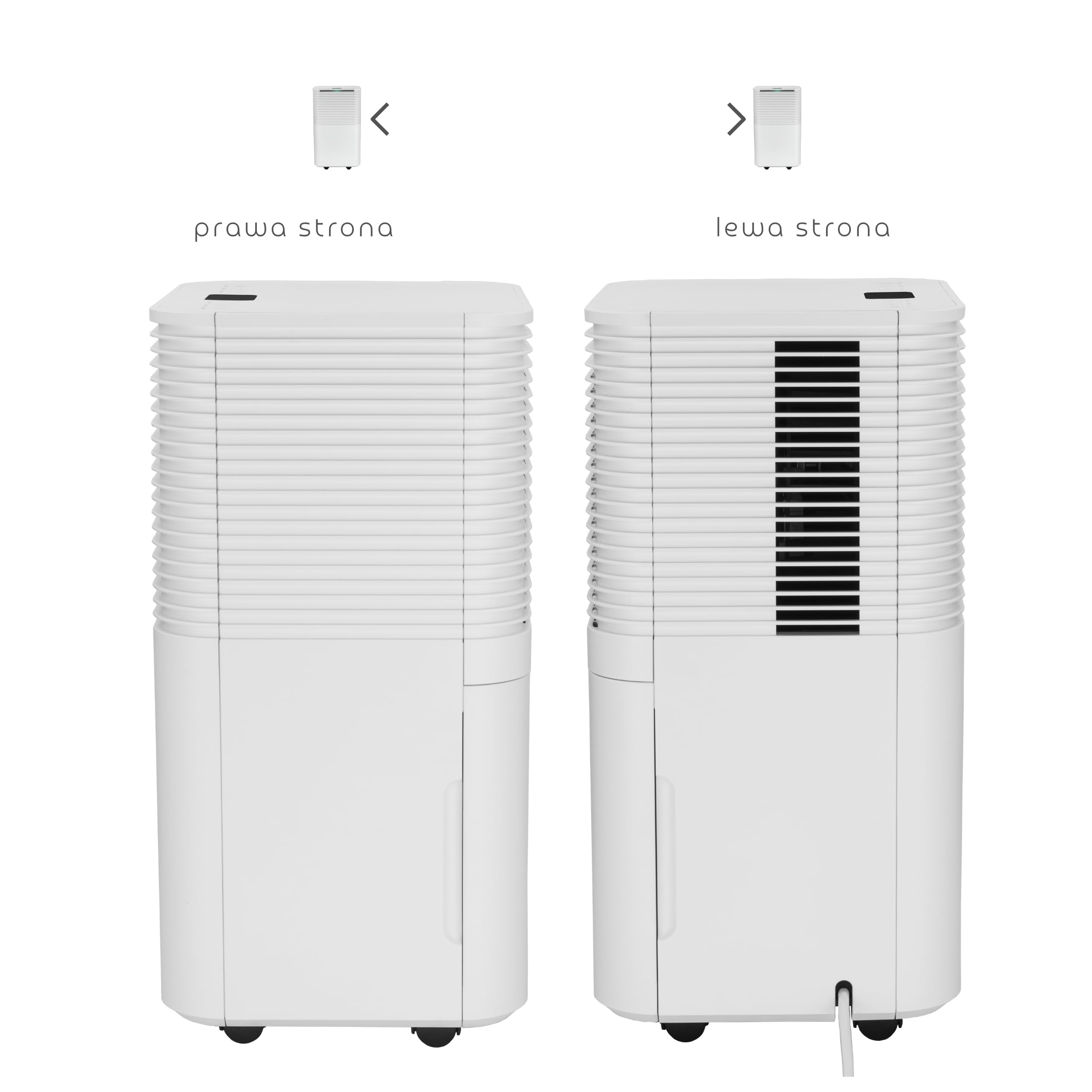 Turbionaire Epi 12 przenośny osuszacz powietrza, sterowanie dotykowe, 12 l/24 godziny, przyjazny dla środowiska płyn chłodzący R290, funkcja Child Lock, do pomieszczeń do 65 m³, minimalistyczny design