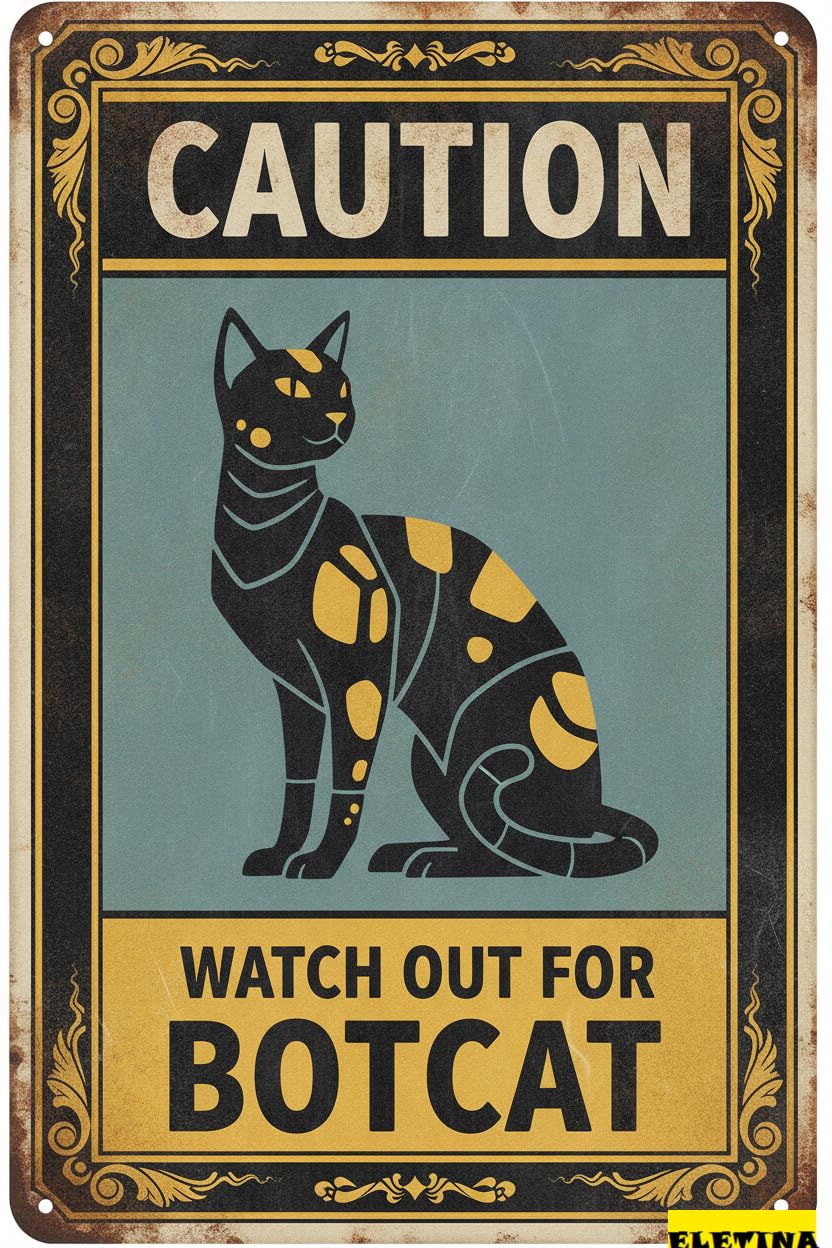 Tin Sign for Man Cave Caution Watch Out Bobcat You Have Been Warned Aluminum Metal Tin S Door Warning Zoo Fence Gate Yard Home Wall Decor 8x12 Inch Private Property Decorative
