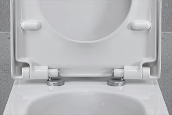 Duravit Universal Elongated Toilet Seat with Soft Close Lid, Stainless Steel Hinges