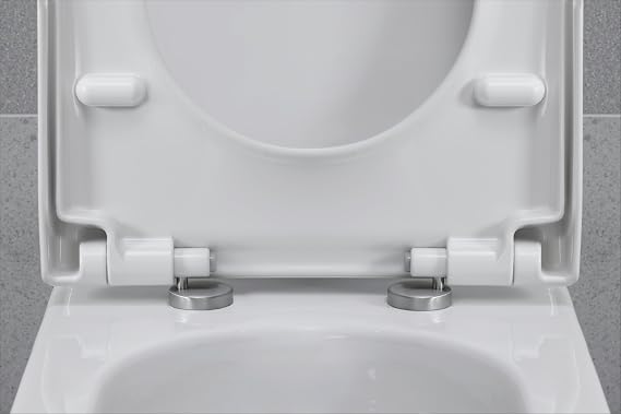 Duravit Universal Elongated Toilet Seat with Soft Close Lid, Stainless Steel Hinges