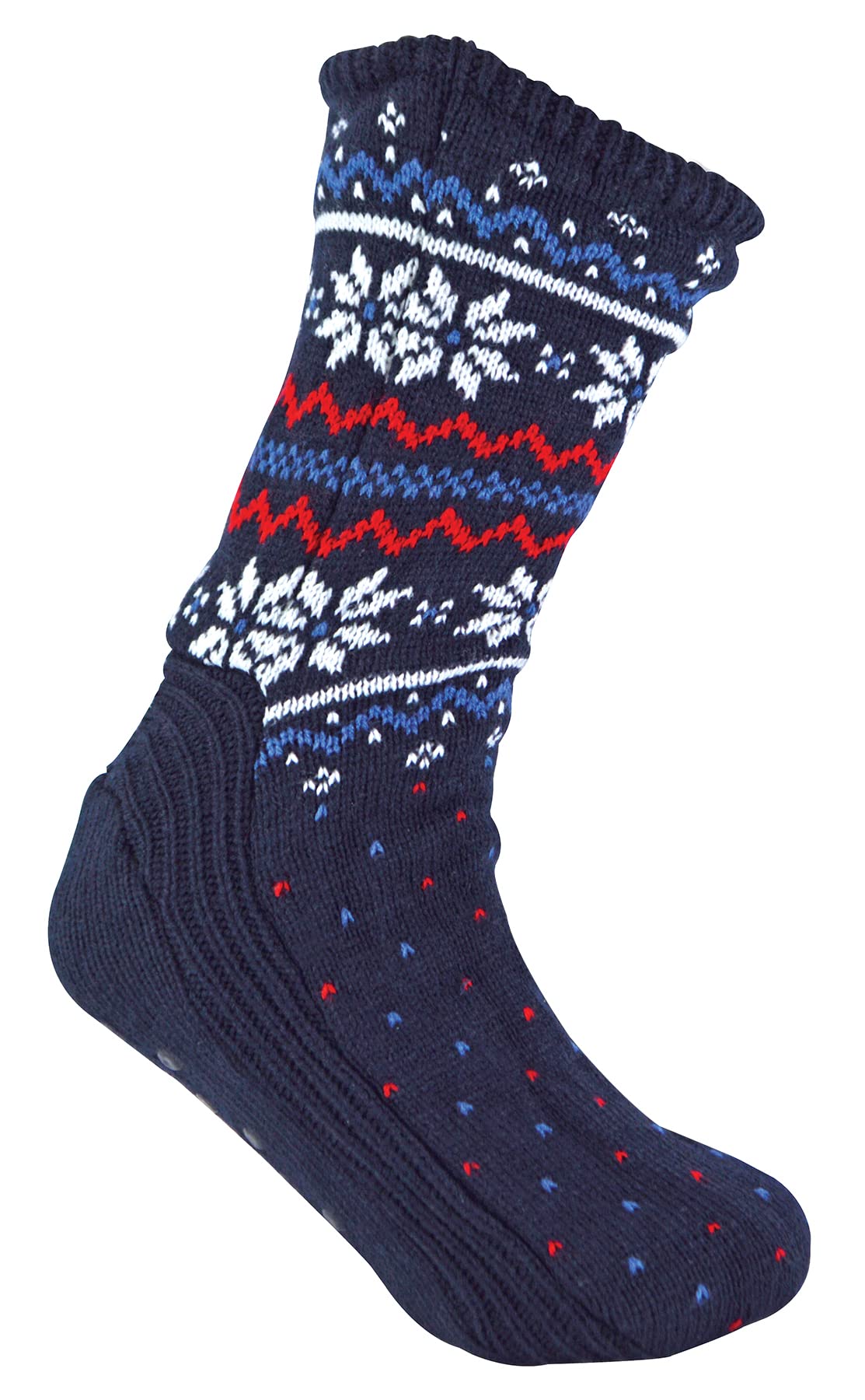 Sock Snob Unisex Navy Fairisle Mens Winter Warm Christmas Bootie Socks