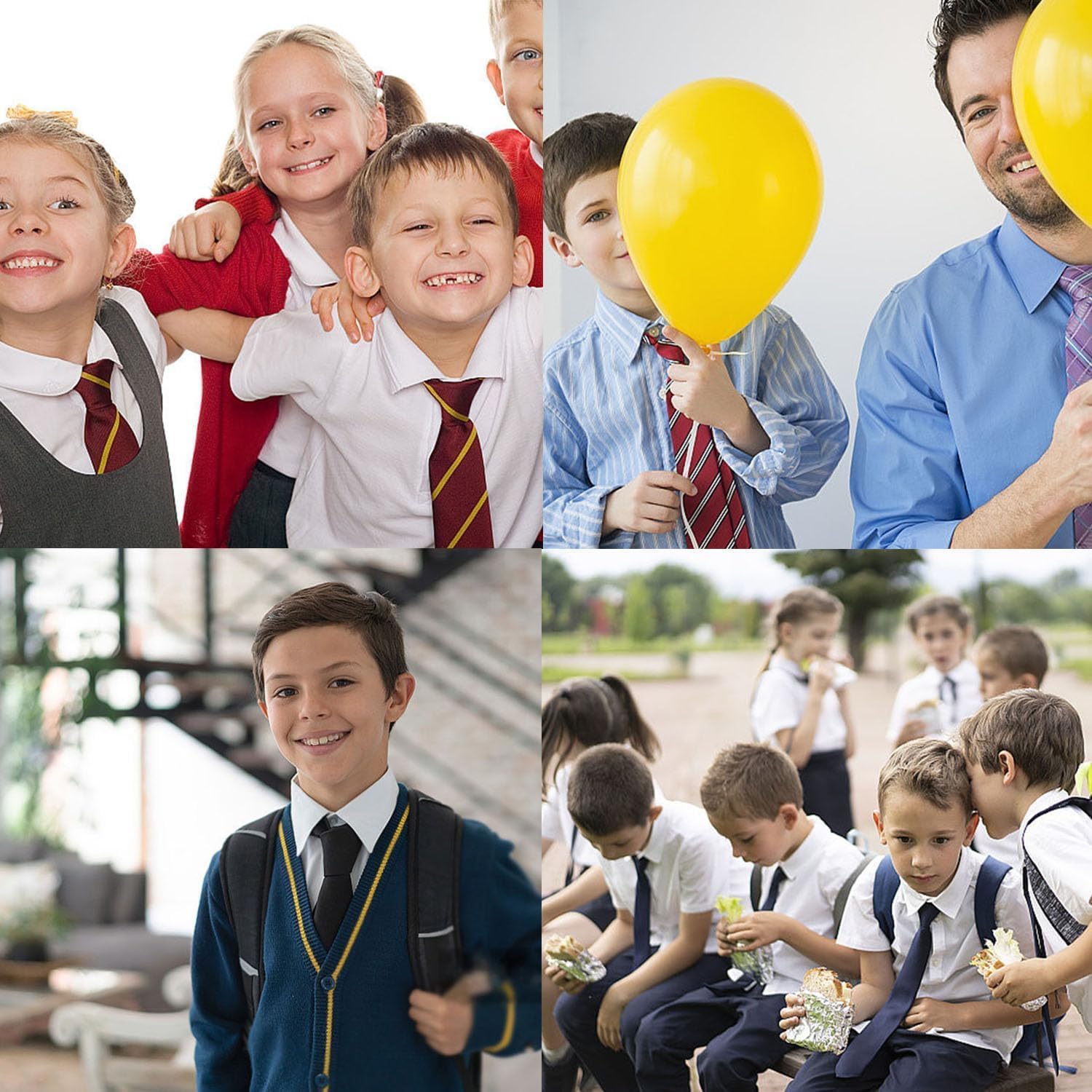 Hi-Tie Boys Ties Self Tie Silk Striped Kids Necktie and Pocket Square Set Paisley Boys Tie for Age 8-11 Wedding - Image 7