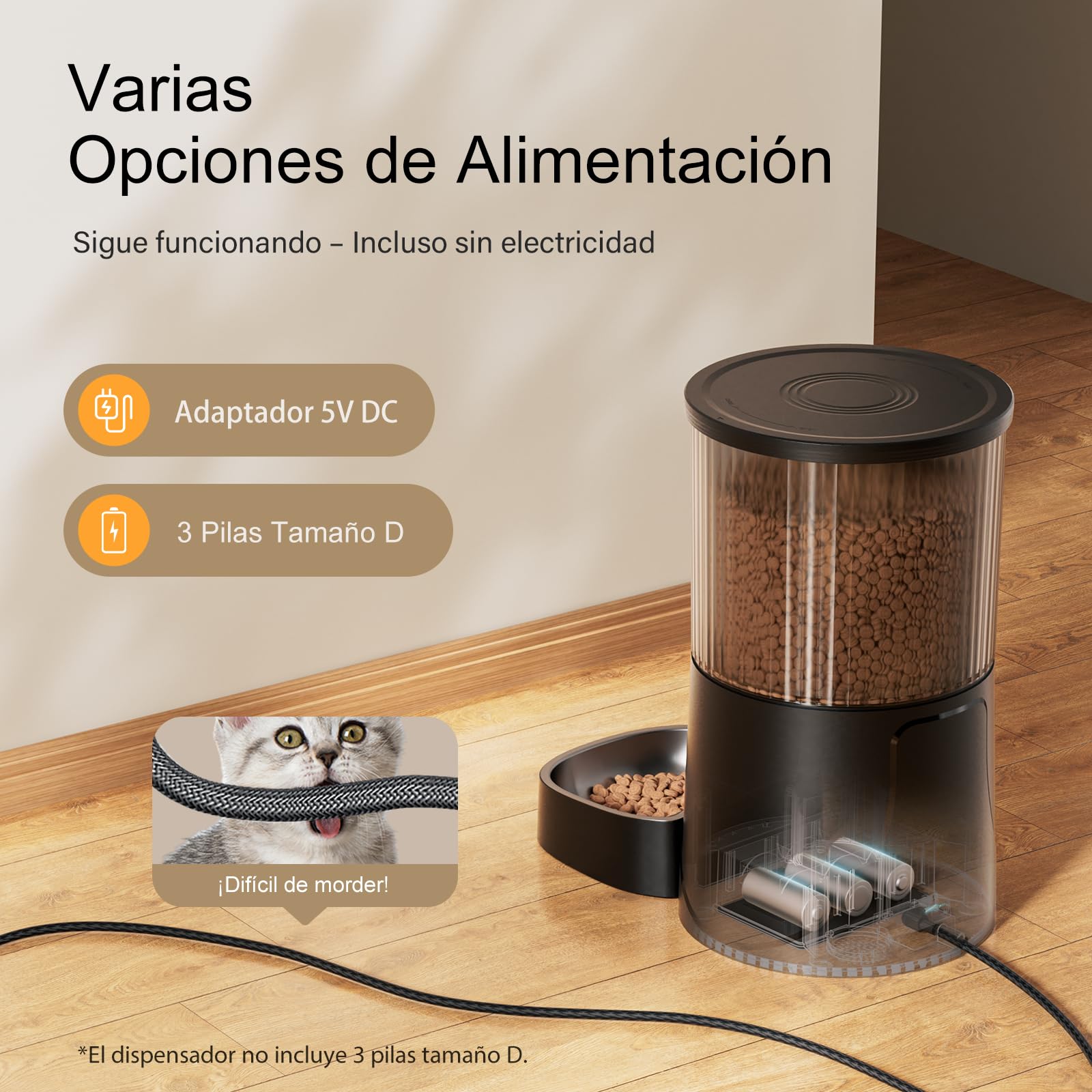 IMIPAW Comedero Gato Automatico, 2.4G | 5G WiFi, 4L Dispensador Comida para Perros, Gatos con Programa Personalizado de Alimentación Automática, Control de App, 1-10 Comidas al Día (Negro, 4L)