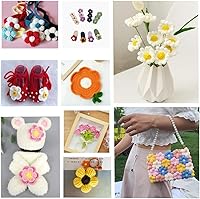 Vista 4 de RRigo Kit de telar de tejido, 8 telares de marco con 4 pompones para fabricar, lana de tejer, telares de tejer redondos/cuadrados, kit