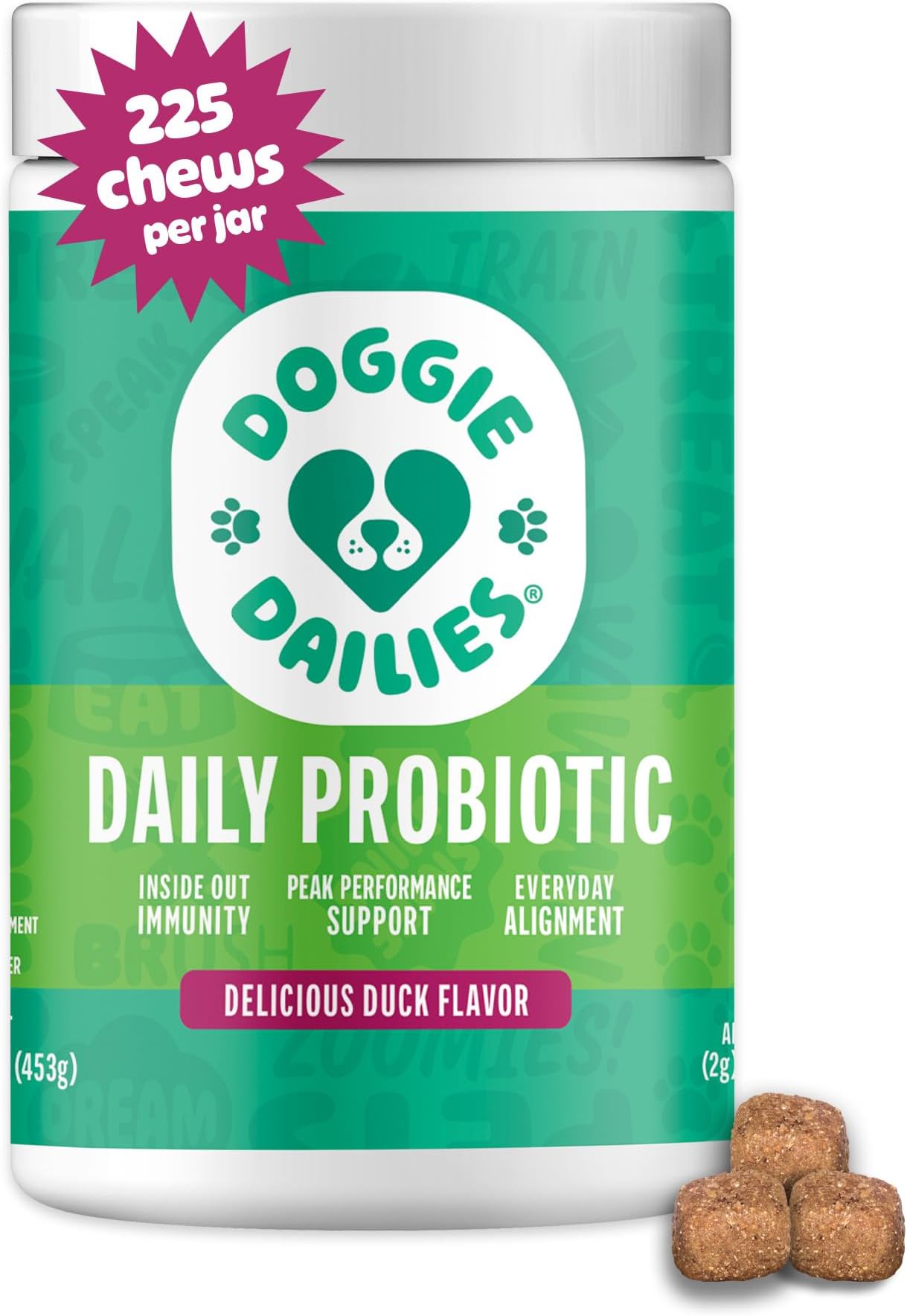 Probiotics for Dogs - Advanced Dog Probiotics with Prebiotics - Promotes Digestive Health - Supports Immune System and Overall Health (Duck) 225 Soft Chews