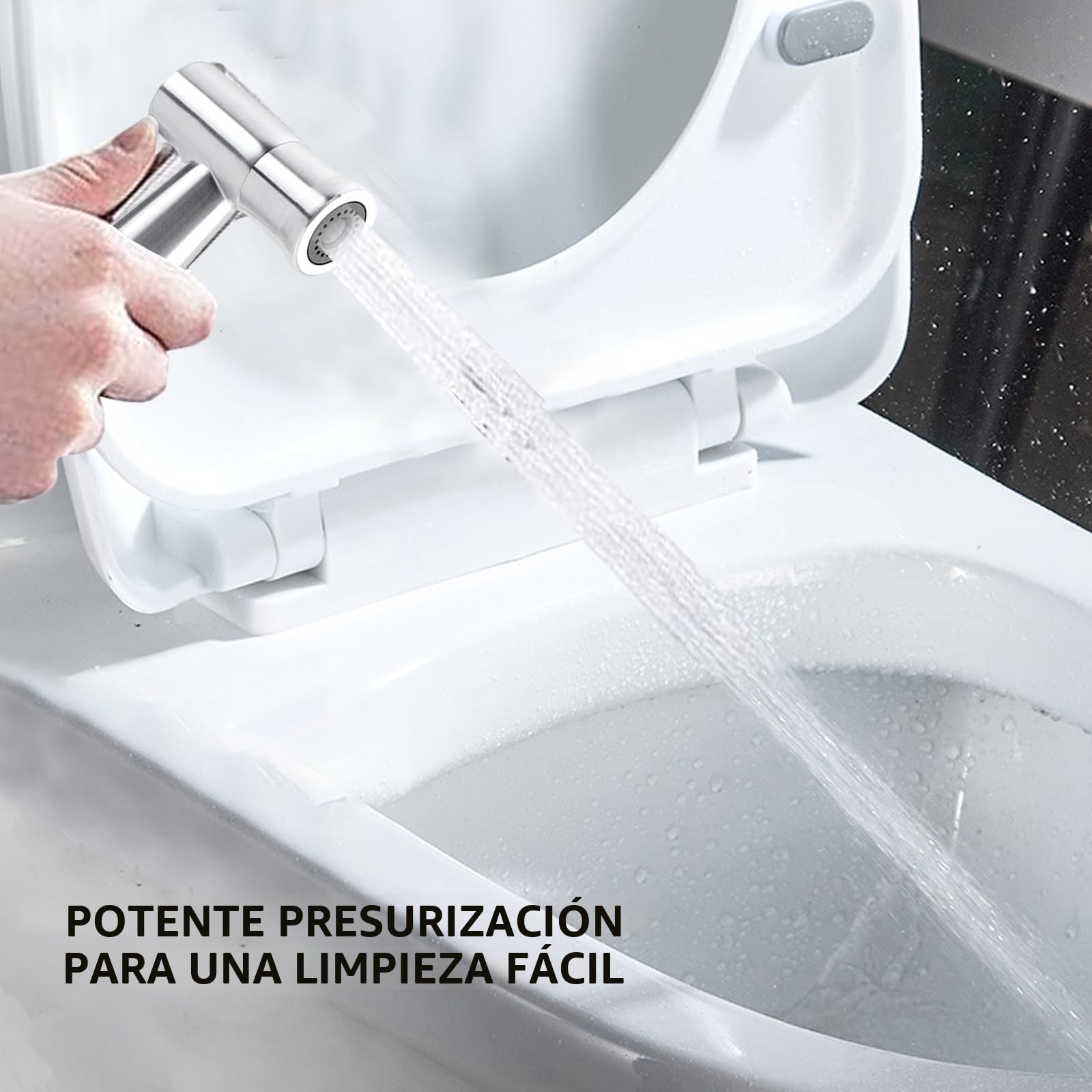 Juego de ducha de mano de acero inoxidable para bidé, accesorio de bidé con dispensador de grifo, gancho para manguera de muelle, dispensador de grifo, higiene del baño y limpieza de pañales