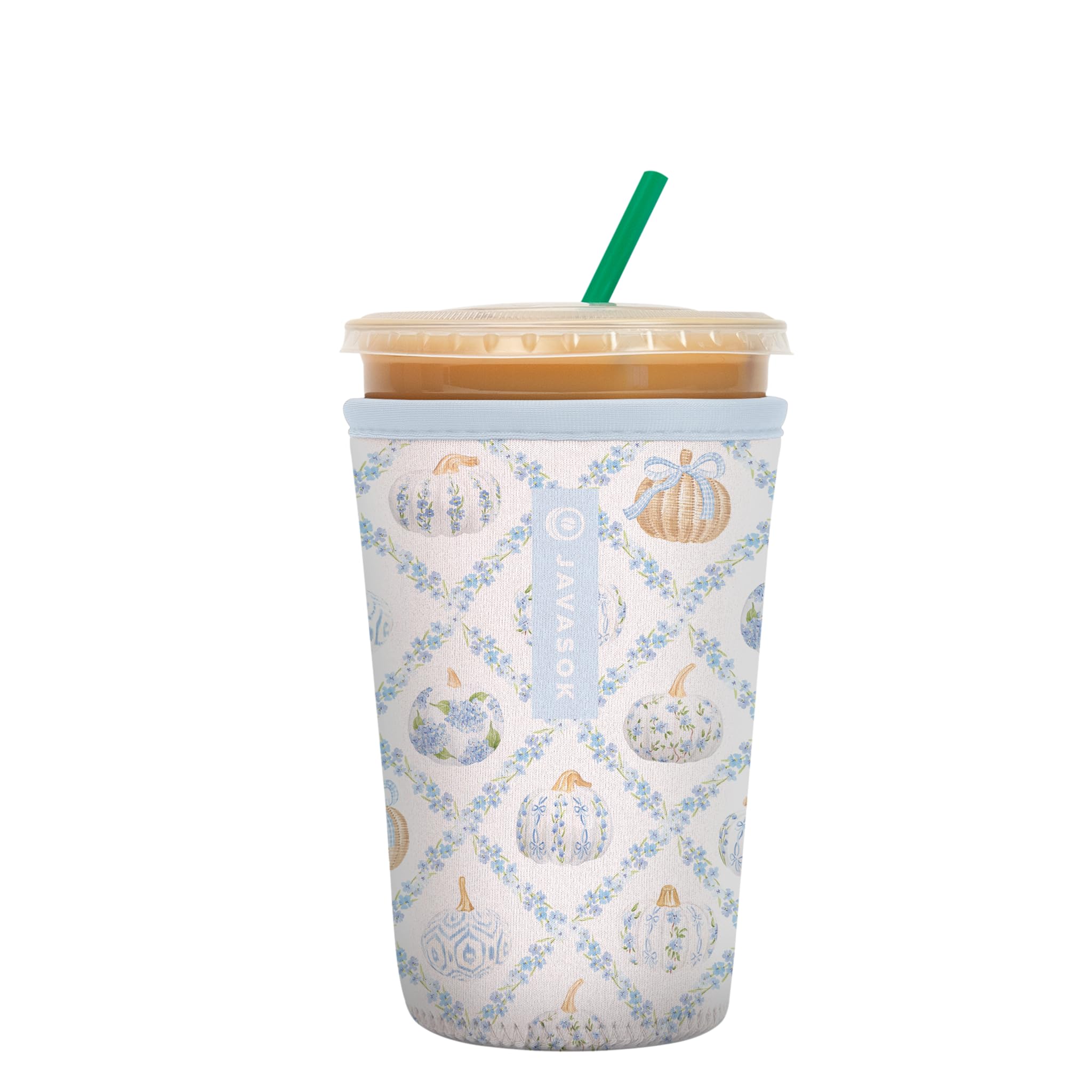 Sok It JavaSok Iced Coffee &amp; Cold Soda Insulated Neoprene Cup Sleeve (Porcelain Pumpkin, Medium: 22-28oz)
