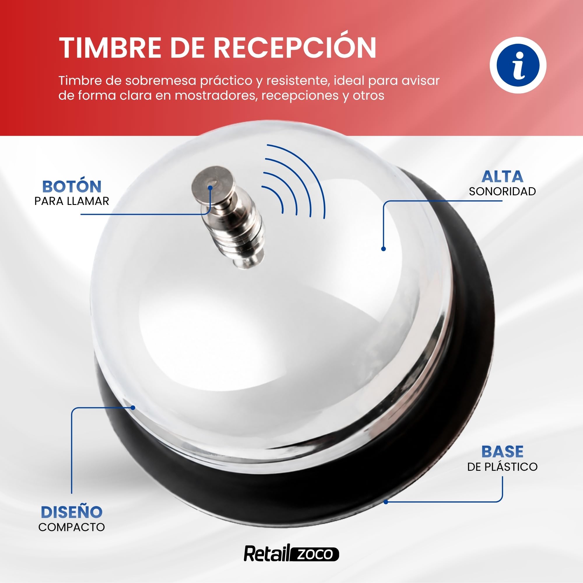 Timbre Mesa, Timbre Recepcion, Campana de Llamada - imagen 2