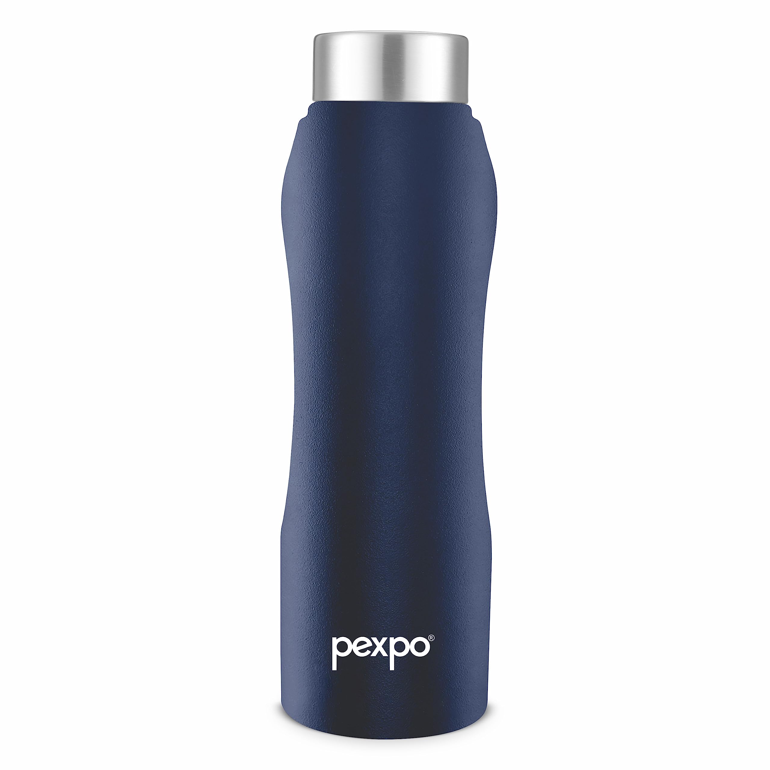 PEXPO Bistro ISI Certified Stainless Steel Fridge/Sports Water Bottle 1 Litre, Denim Blue| Single Walled|Easy Grip|Leakproof Water Bottle for Home, Office, Gym, School, Yoga,Hike,Men,Women&Kids