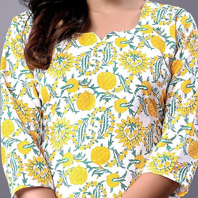 Women Rayon Stylish Short Kurti with 3/4 Sleeves & Beautiful Ideal for Casual Office Wear & Everyday Comfort - Image 6
