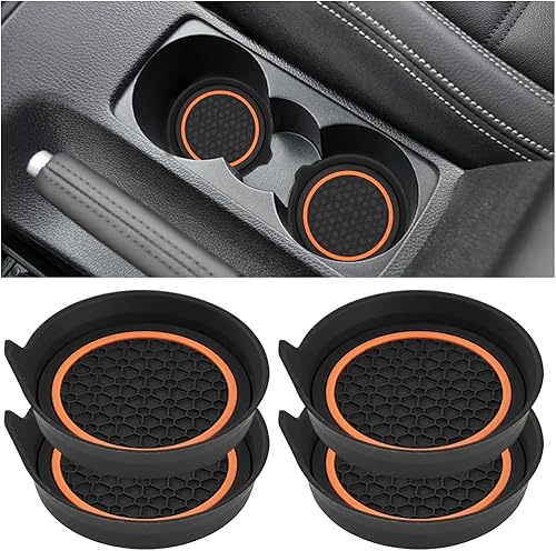 Miniatura 10 de HZEL Portavasos para auto, 4 unidades, antideslizantes, impermeables, almohadillas para botellas de agua de vehículo, tapetes para bebidas