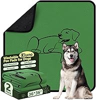Zlune 2-Pack 36x36 Washable Dog Pee Pads - Reusable Super Absorbent Non-Slip Leak-Proof Puppy Training Pads for Whelping Crates Sofas Floors (Green)