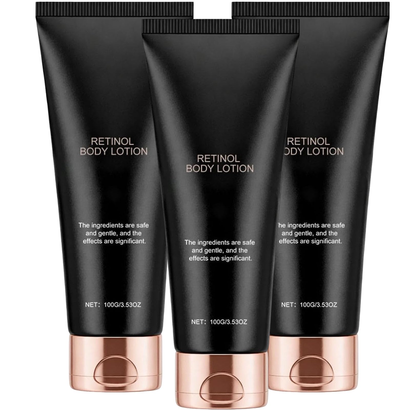 Loción corporal con retinol, loción corporal reafirmante con manteca de karité para piel flácida, estrías y daños causados por el sol – Iluminadora, hidratante – No grasa, de rápida absorción (3pcs)