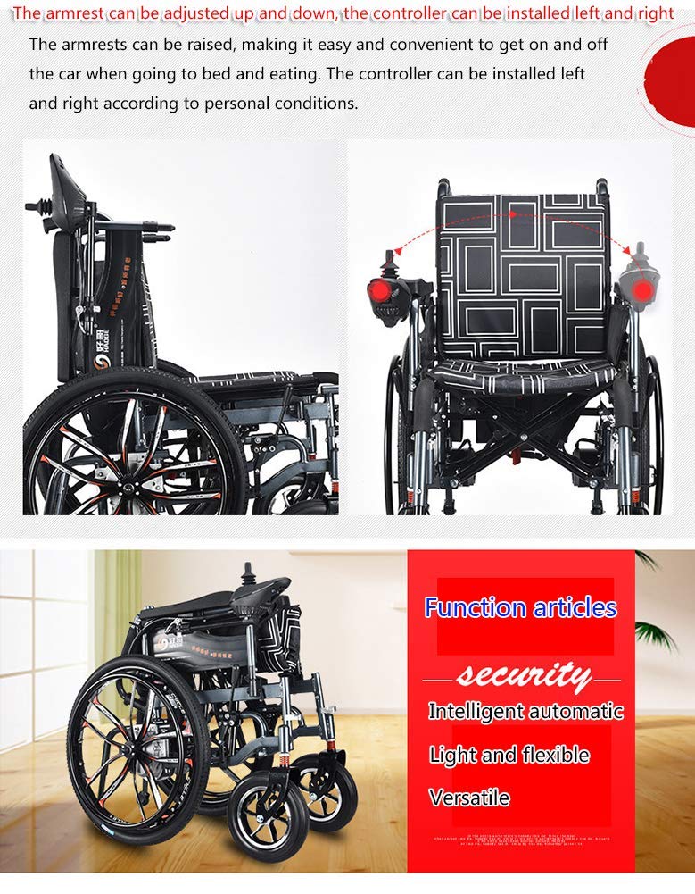Sedia a rotelle elettrica Scooter Pieghevole e da viaggio Pieghevole Sedia a rotelle elettrica sicura Sedia a rotelle motorizzata da viaggio per impieghi gravosi