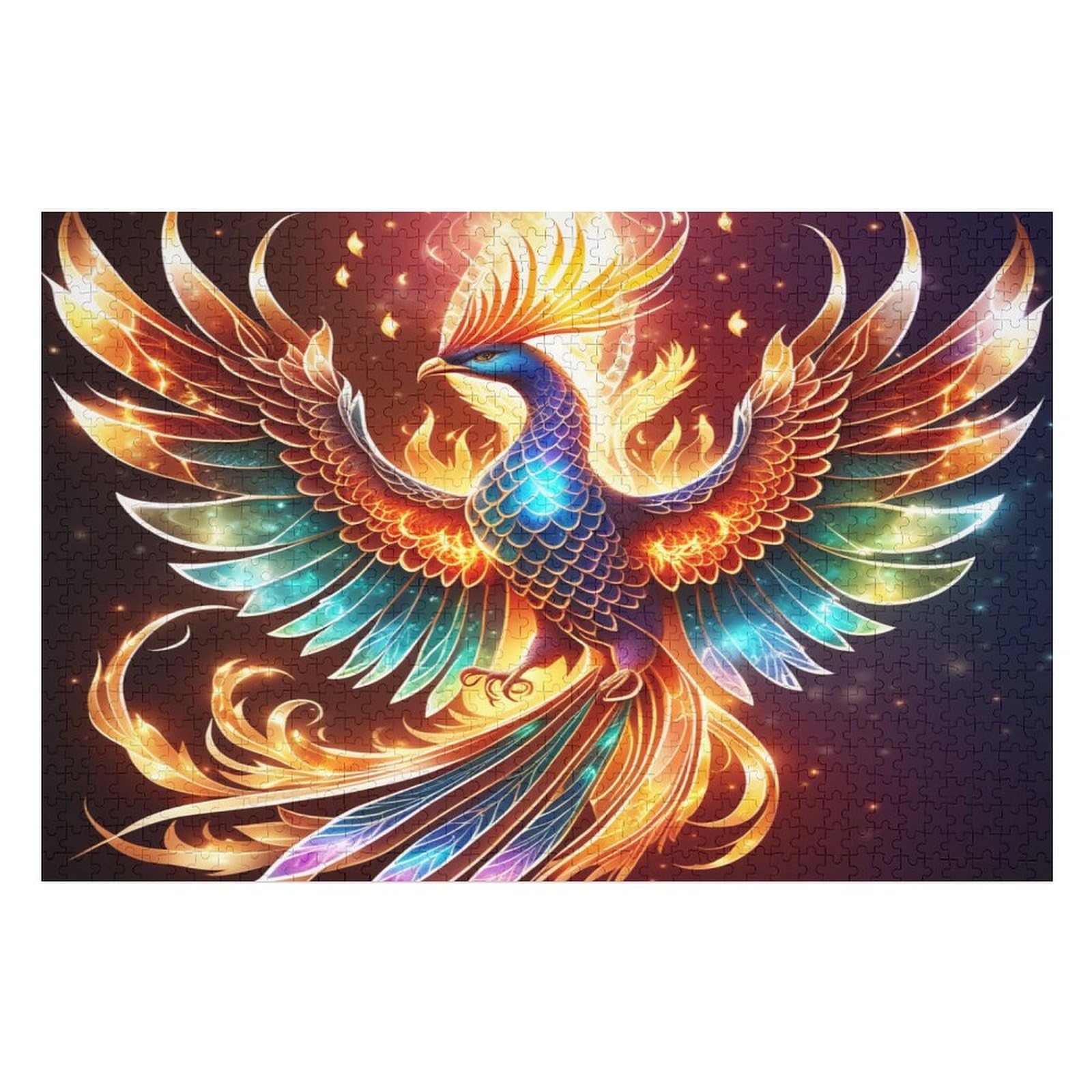 Puzzle 1000 Pezzi Art Puzzle - Fenice Colorata, Dimensioni 68x48 Cm, Dai 12 Anni