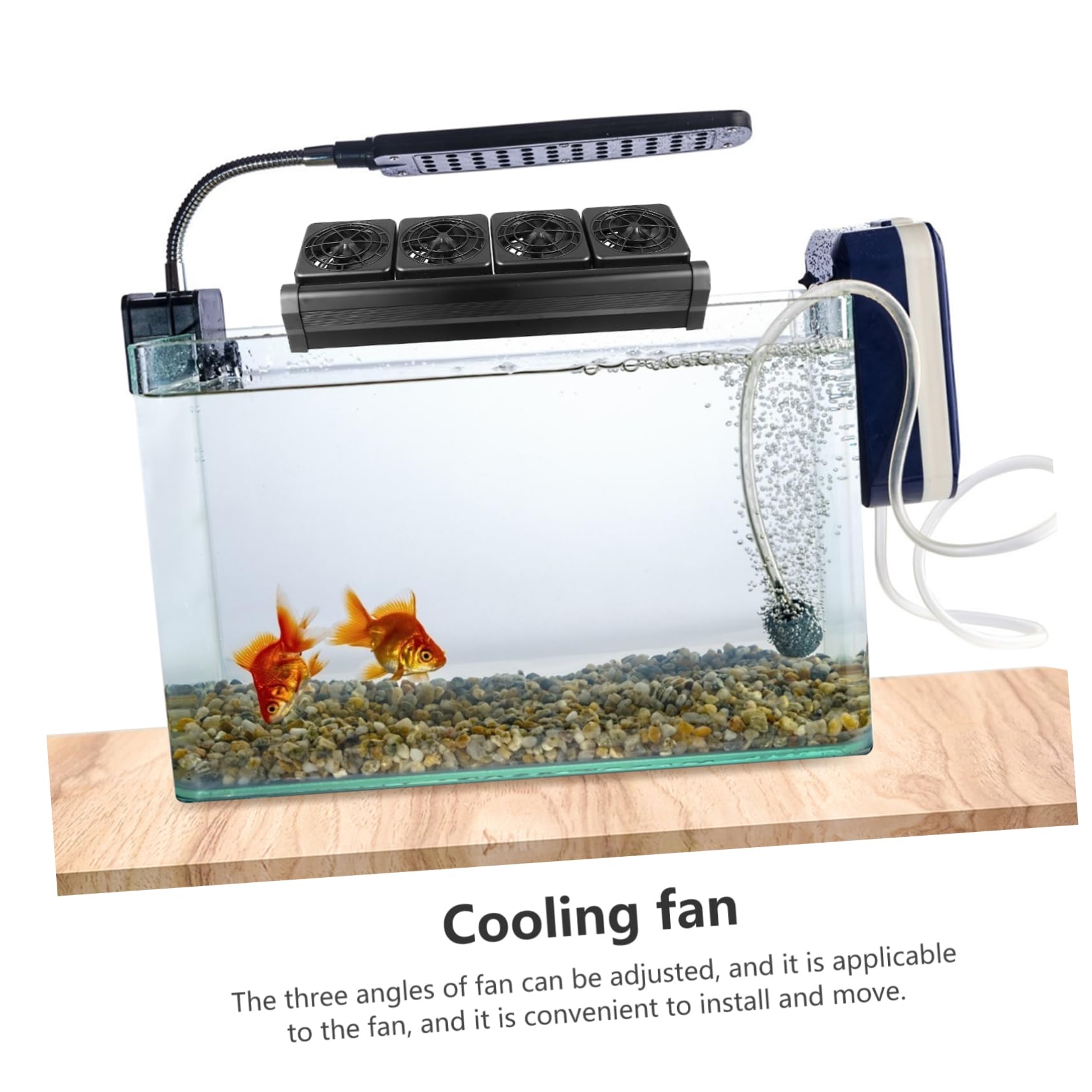 Wasserkühlventilator Aluminiumlegierung und Kunststoff mit 2 Geschwindigkeiten Aquarium Einstellbarer Befestigung bis 1,2cm Wandstärke für Süß und Salzwasseraquarien