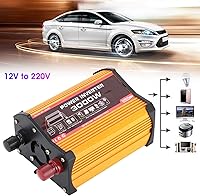 Vista 3 de Inversor de corriente para automóvil de 3000 W, convertidor de corriente CC 12 V a 110 V CA, inversor de onda sinusoidal modificada, adaptador