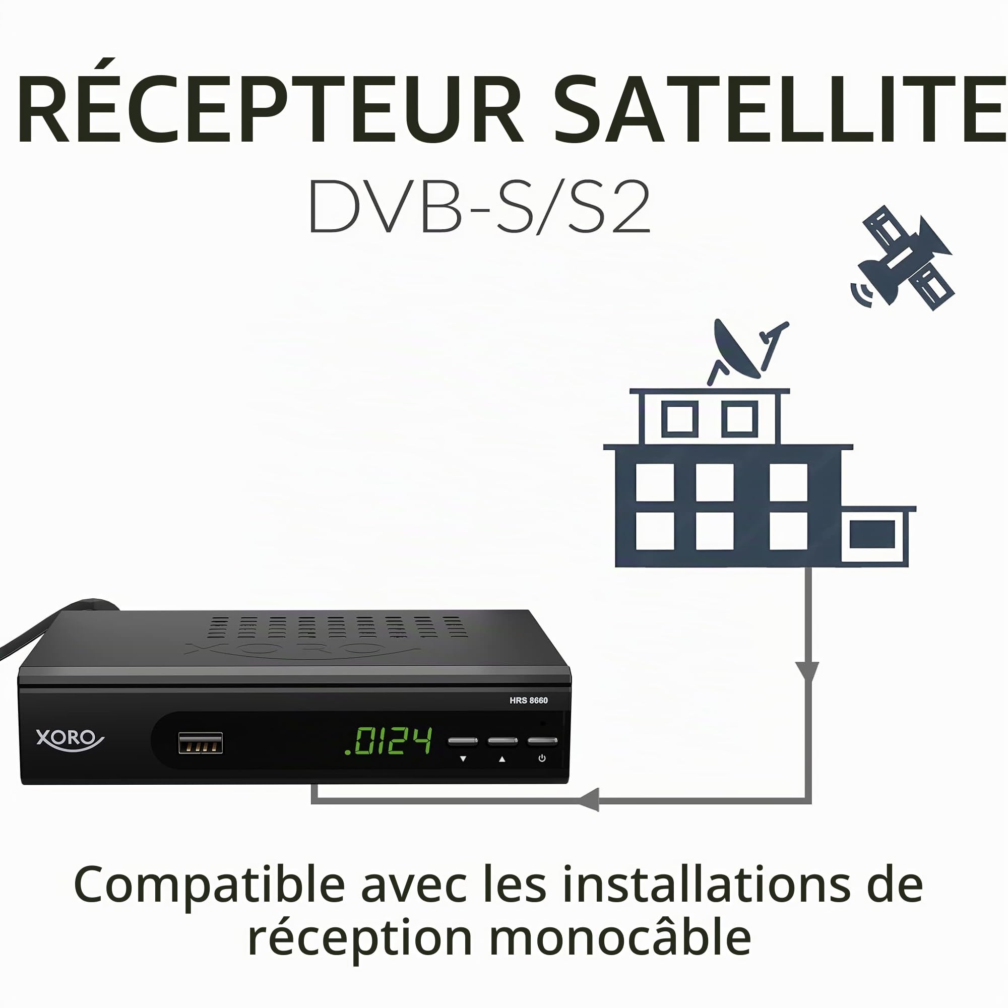 Xoro HRS 8660 digitaler Satelliten-Receiver mit LAN Anschluss (HDTV, DVB-S2, HDMI, SCART, PVR-Ready, USB 2.0) schwarz