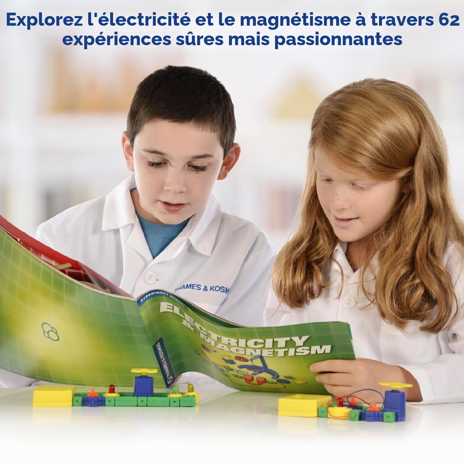 Thames & Kosmos, 620417, Electricity and Magnetism Science Kit, Electronics Kit, Investigate Magnetic Fields and Forces, Experiment with A Motor and Electromagnet, 62 Experiments, Ages 8+