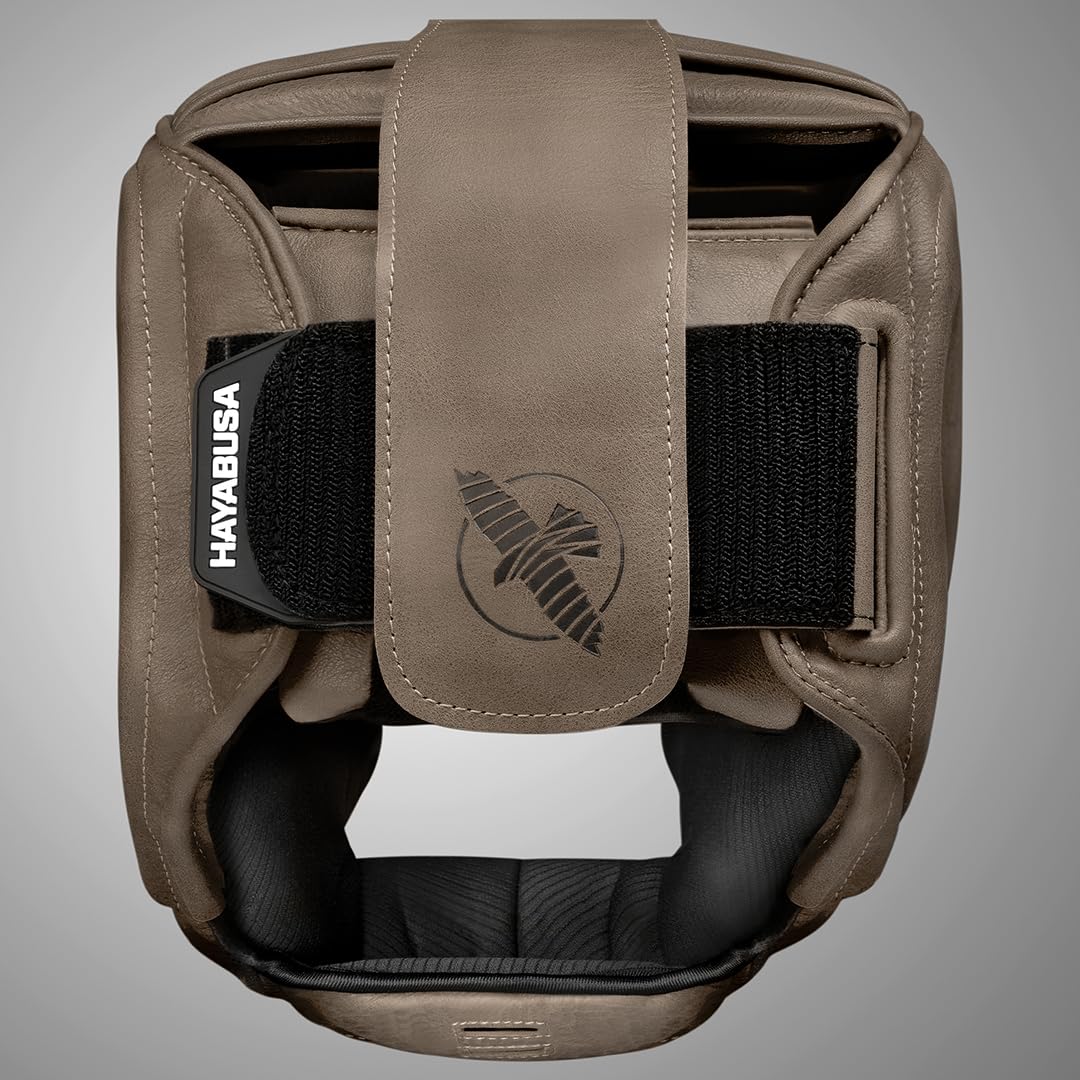 Hayabusa T3 LX Box-Kopfbedeckung, verstellbar aus Leder - Braun, One Size
