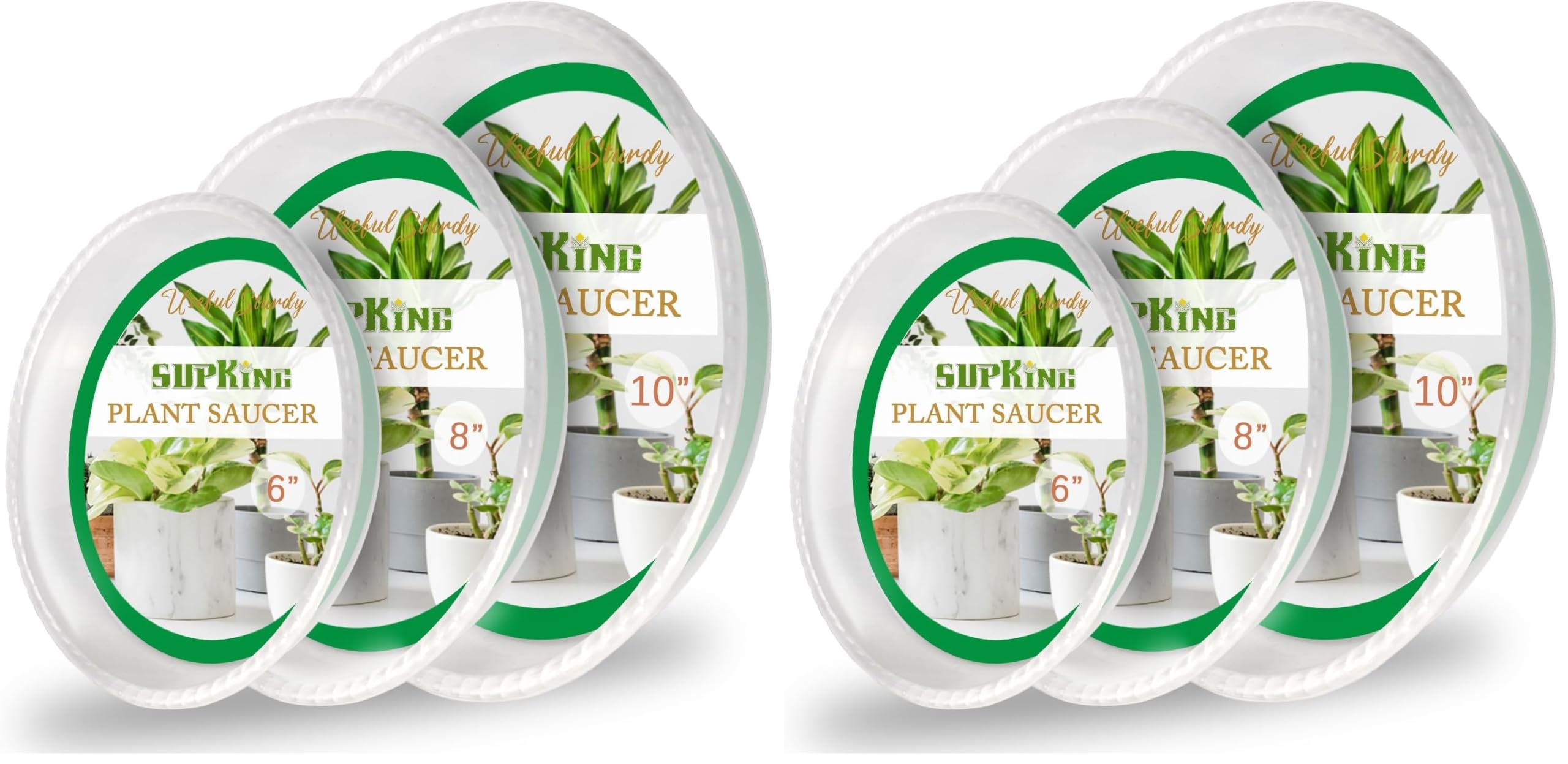 SupKing Plant Saucers - 9 Pack, Clear Trays -8