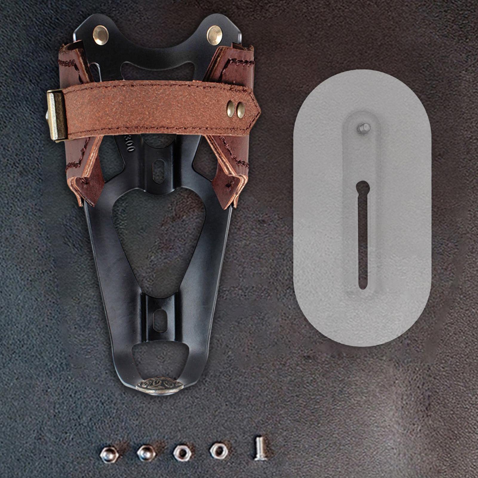Porte-Bouteille en Cuir,Pochette pour Bouteille d'eau en PU avec Sangles réglables - Pochette Porte-Ceinture Portable, Porte-Bouteille d'eau pour la Chasse, la Marche, la Course