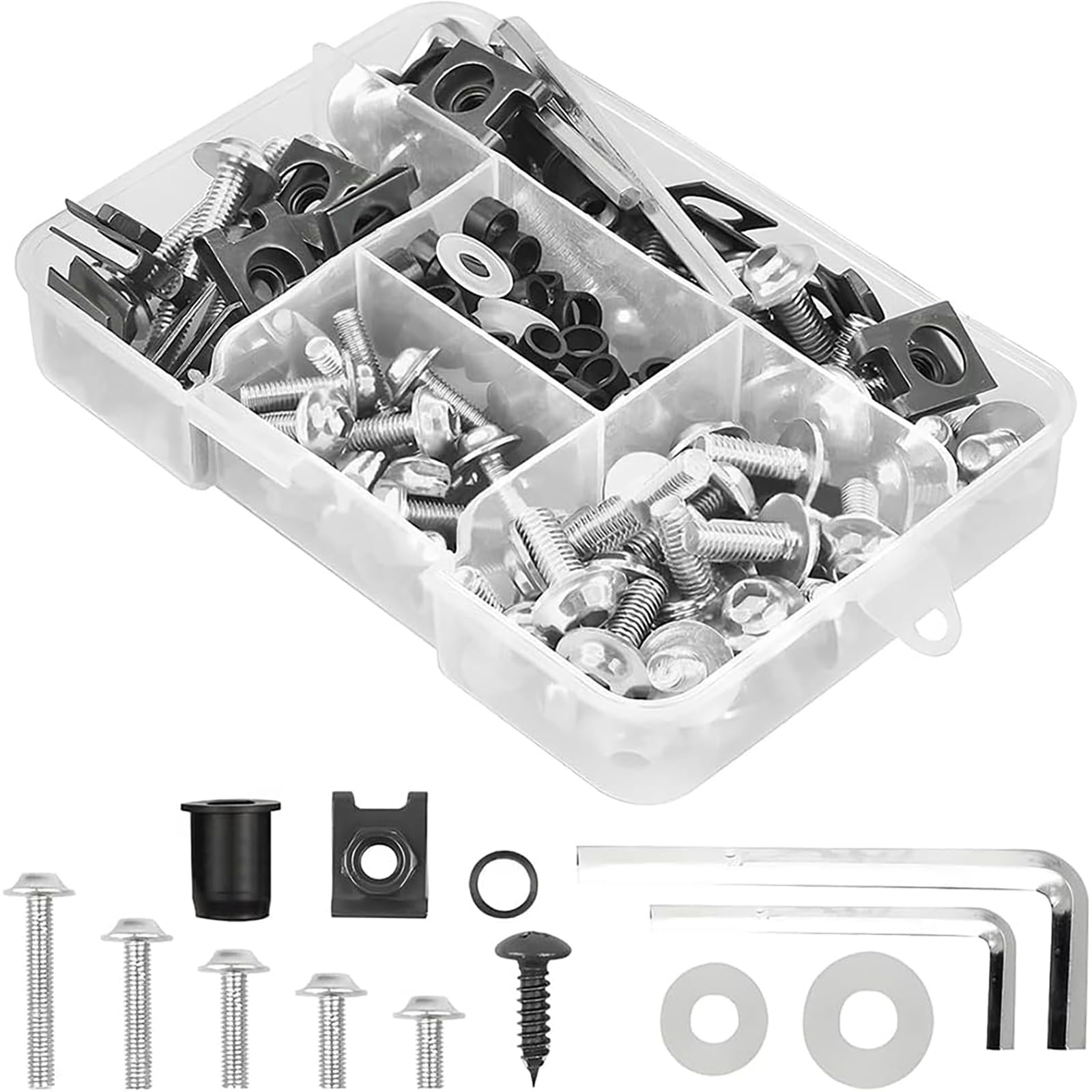 Motorrad-Schrauben-Set, 177pcs, Universal M5 M6, hochpräzise