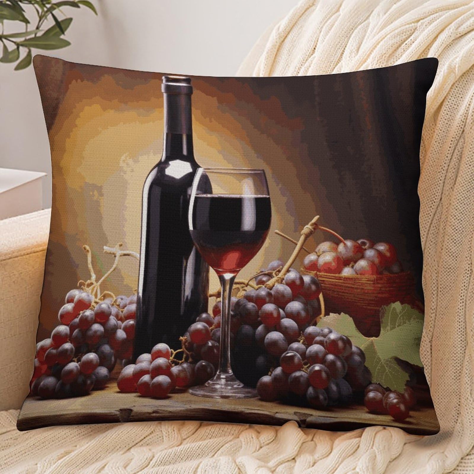 Fekiloot Style Grape Wine Pillowcase Pillow Sham Pillow Case