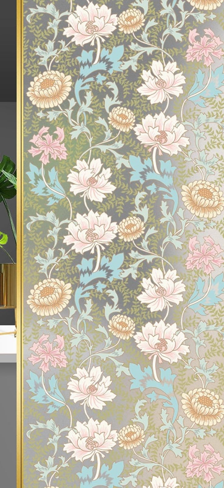 Vinilo Adhesivo Cristal Decorativo Flores De Primavera Vinilos para Cristales Privacidad Estatico Anti UV Reutilizable para Oficina Dormitorio Sala de Estar Vinilo para Ventanas
