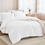 Andency Lit dans un sac queen Beige- 7 Pièces Queen Comforter Set Ensemble de confort de lit, Tufted Lightweight Fluffy Bed Set avec consolateur, Draps, Oreillers & Shams pour toute la saison