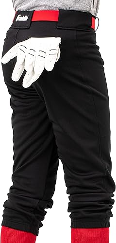 Miniatura 8 de Franklin Sports Pantalones de béisbol y sóftbol juveniles, hasta la rodilla + pantalones de béisbol de ajuste relajado para niños, color blanco,