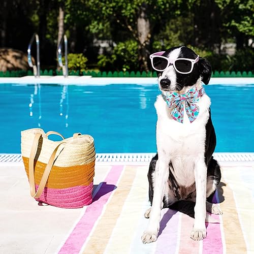 Miniatura 3 de Maca Bates - Collar de perro con lazo, lindo collar de perro con lazo de marinero de verano con hebilla de metal, collar ajustable de algodón suave