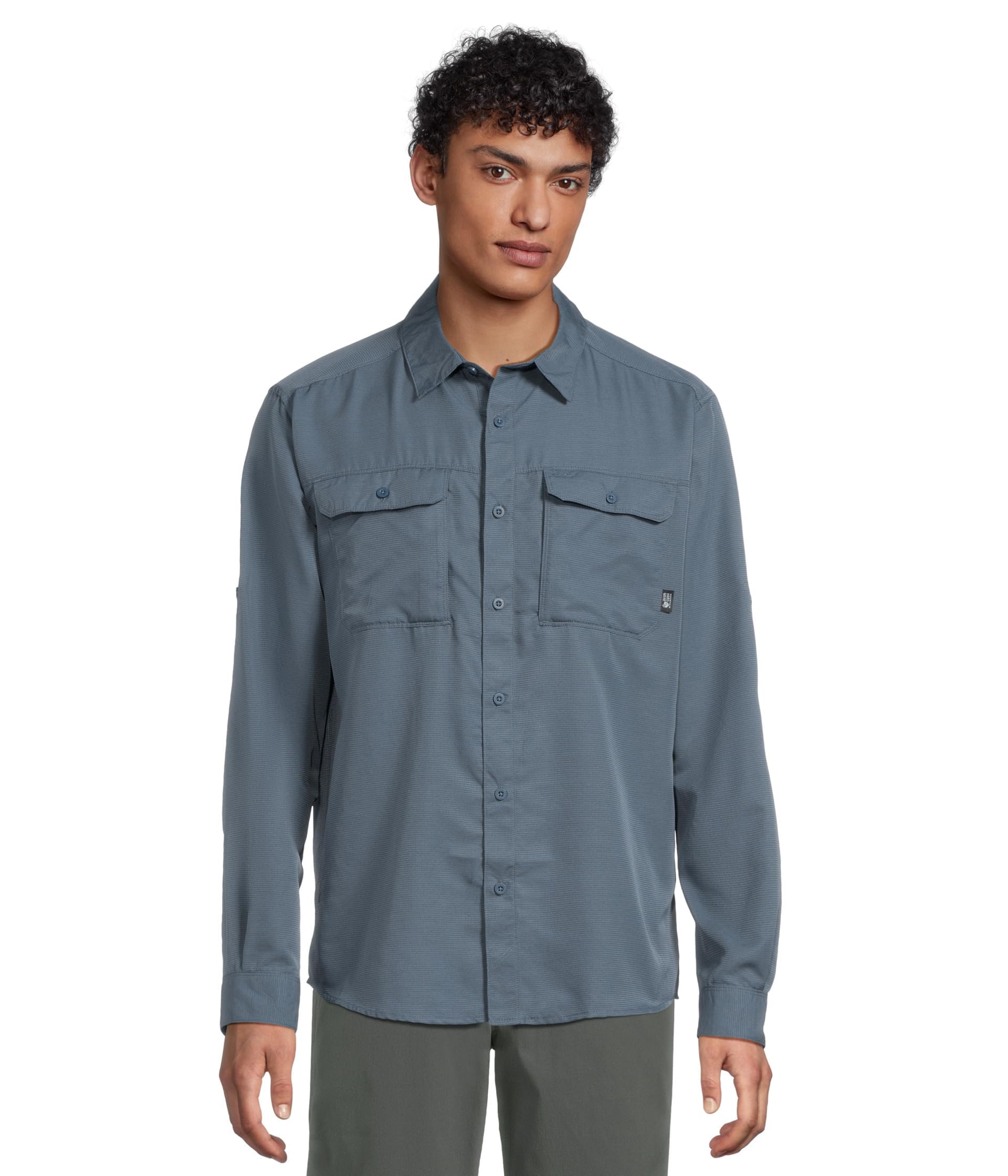 Mountain Hardwear Mens Canyon Long Sleeve Shirt, Zinc, XXL