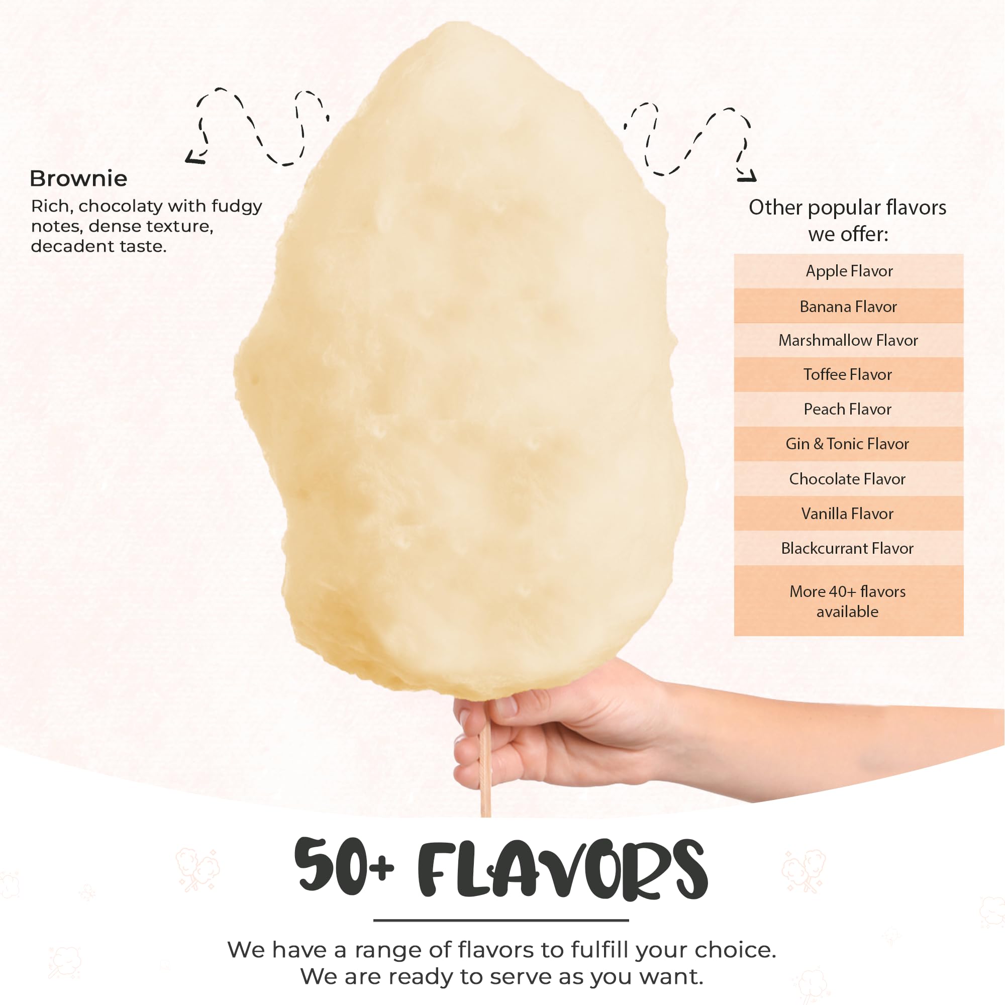 Baking Beauty and Beyond Premium Candy Floss Sugar 400g - Brownie Flavour