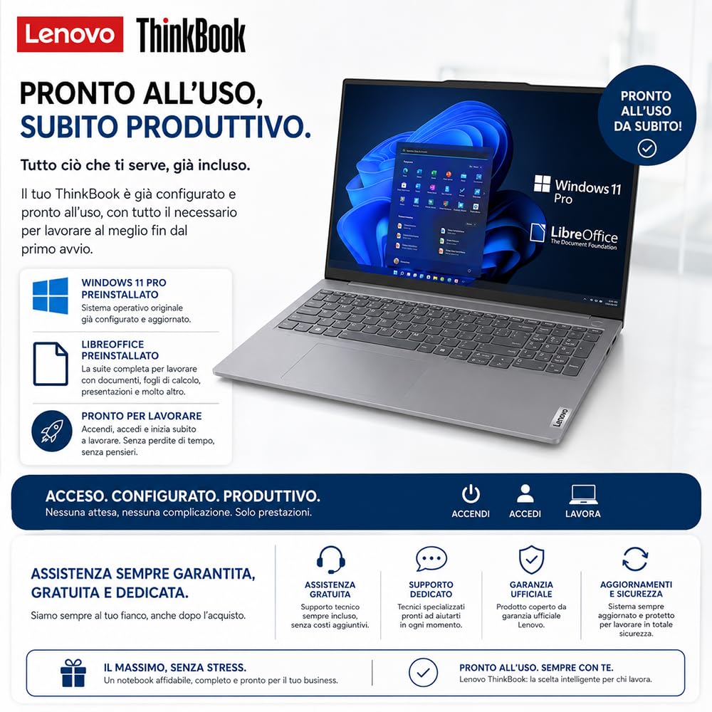 Lenovo Notebook Core 7 240H 5,2GHz DDR5 32GB 16" IPS WUXGA FHD+ SSD 1TB Wi-Fi 7